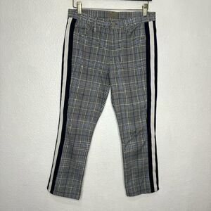 MOTHER Plaid Ankle Pants in Gray and Black